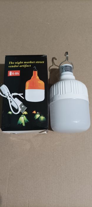 Влагозащищённая LED-лампа с АКБ - мощностью 2ОО Вт (12ОО mAh)