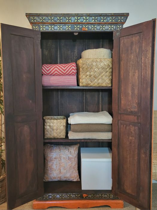 armario, prateleiras, louceiro, estante, oriental, indiano, rustico