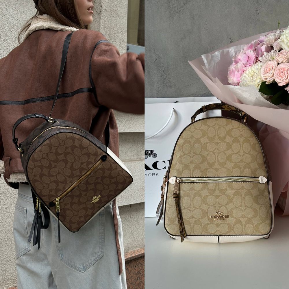 Рюкзак Coach коричневий, бежевий
