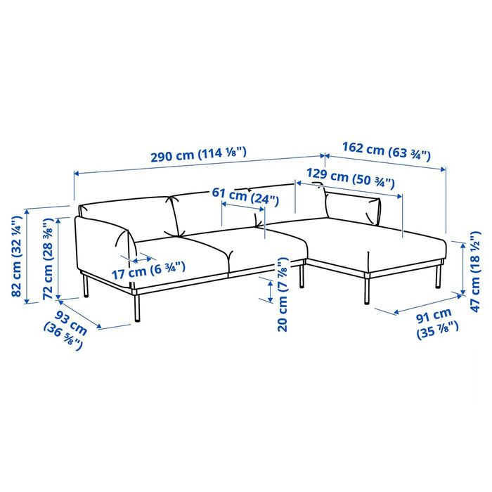 ÄPPLARYD
Sofá 3 lugares + chaise longue, Lejde cinz - IKEA APPLARYD
