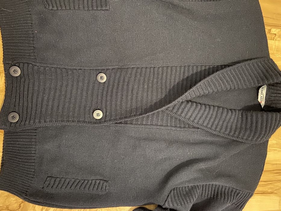 Frank Aleks rozm 52/ L granatowy kardigan męski unisex wełna akryl