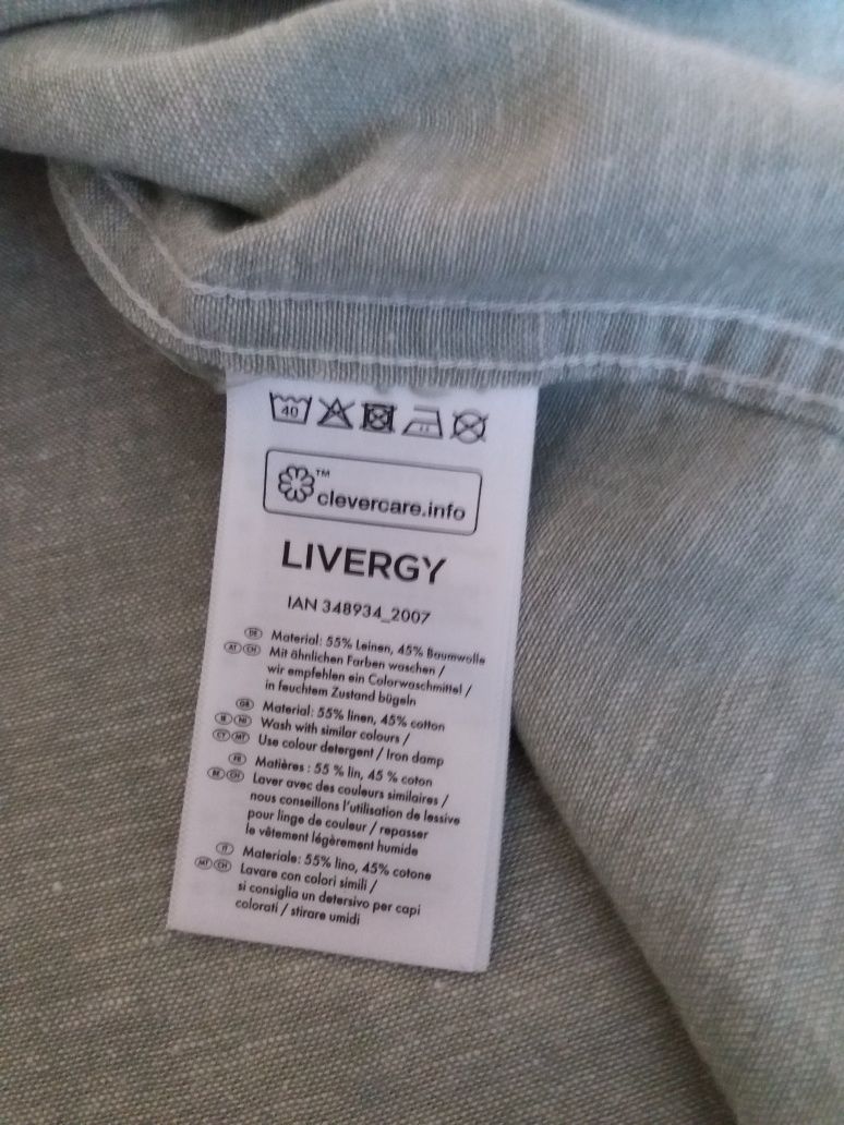 Рубашка мужская льняная супер цвет мятный от Livergy