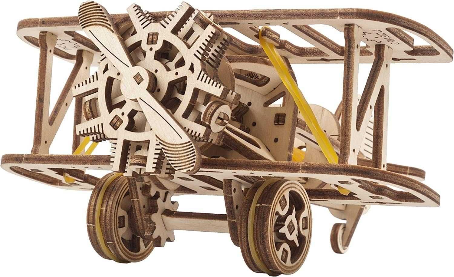 Ugears Mini-Biplane samolot DIY puzzle drewniane 3D