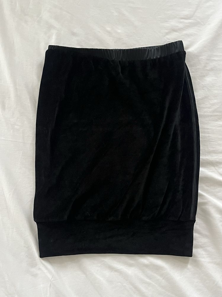 Fendi welurowy czarny top strapless vintage aksamit velour 38