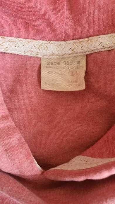 Różowa ciepła bluza z kapturem cekiny serce