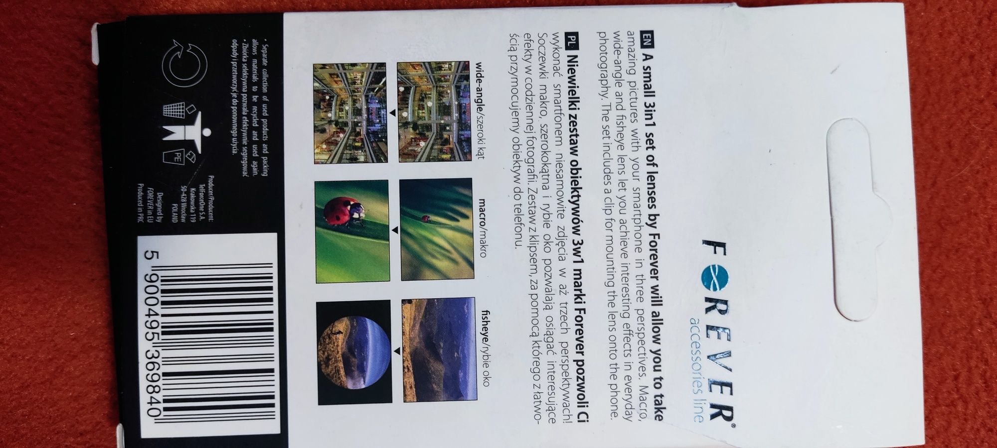 Zestaw dwóch obiektywów forever fisheye oraz 10x makro Plus gratis