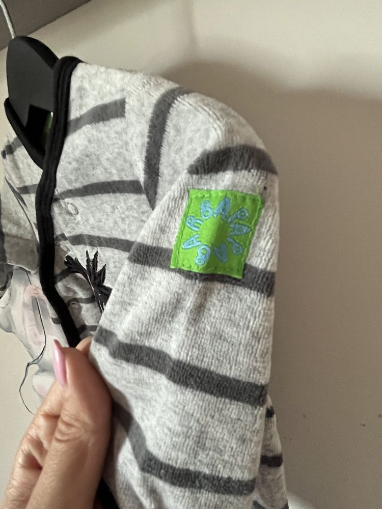 Welurowy ciepły pajac H&M roz. 56