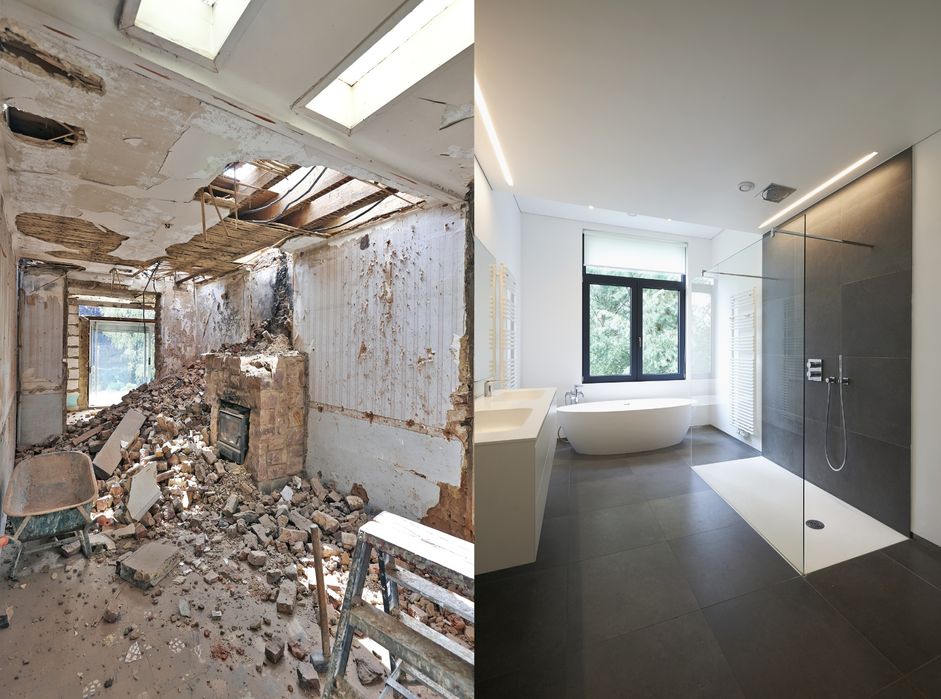 Montagem de chão flutuante  remodelação