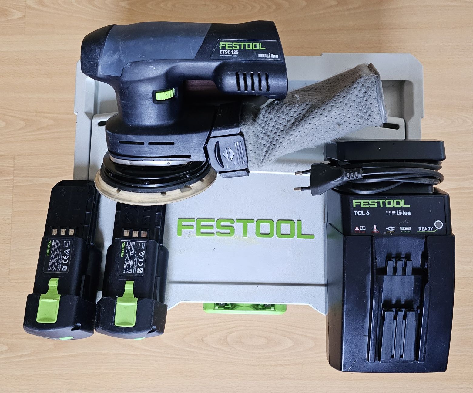 FESTOOL ETSC 125 Szlifierka Mimośrodowa 2xAku3.1Ah Ładowarka Systainer