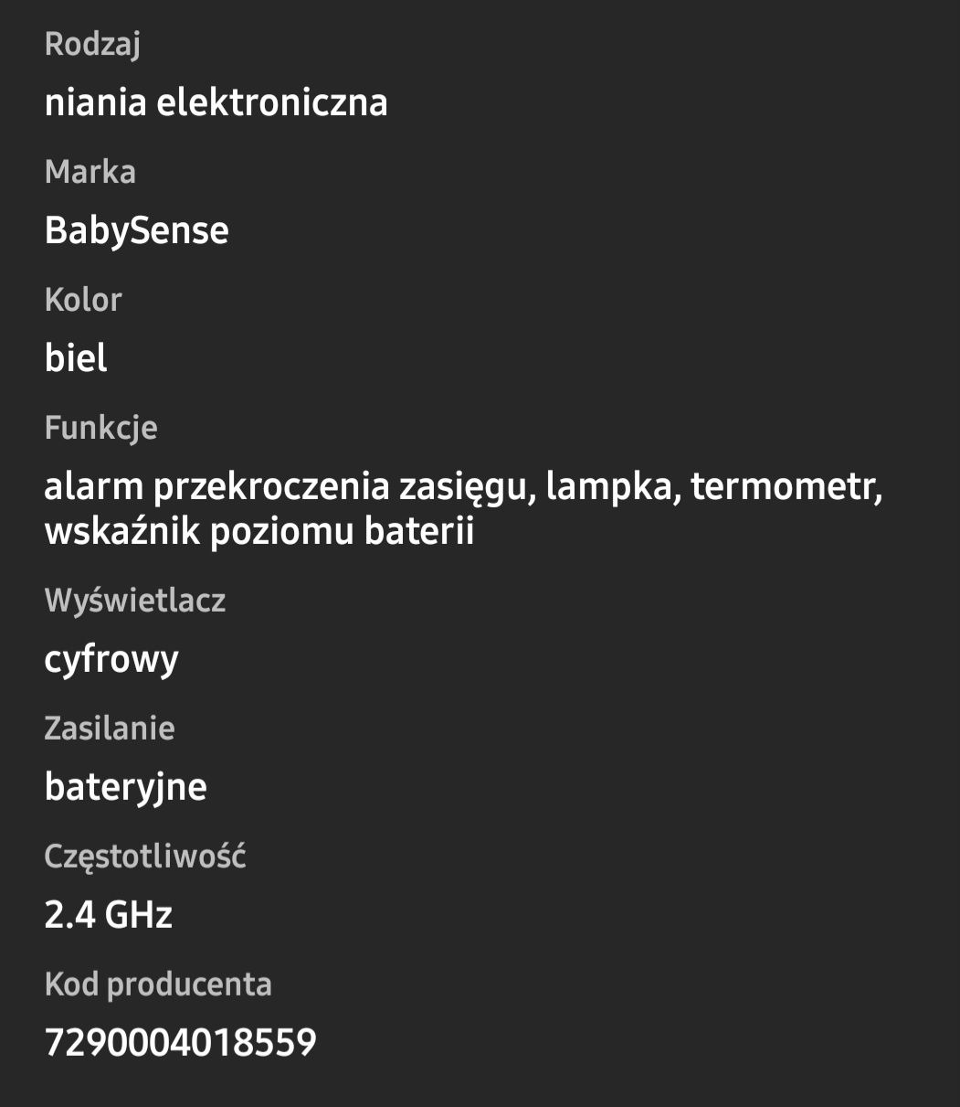 Elektronicza niania baby sense