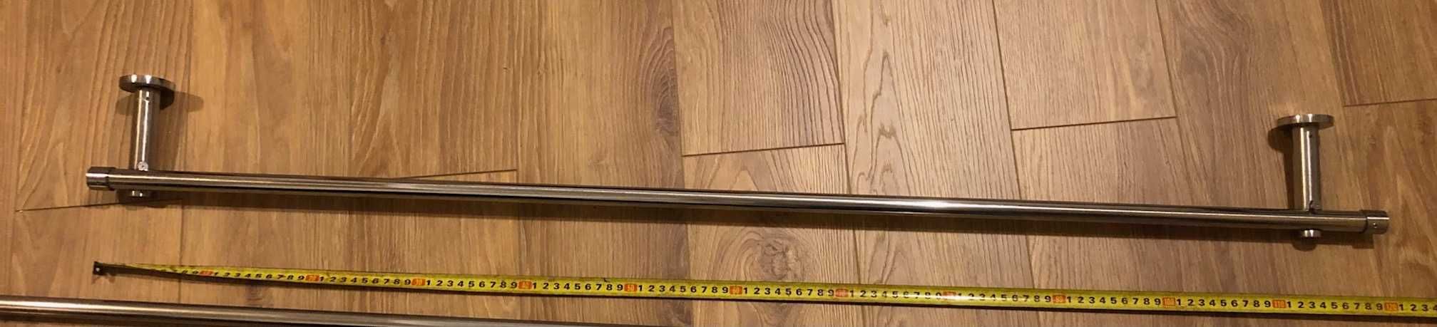 Karnisz nowoczesny w kolorze inox długość 120 cm