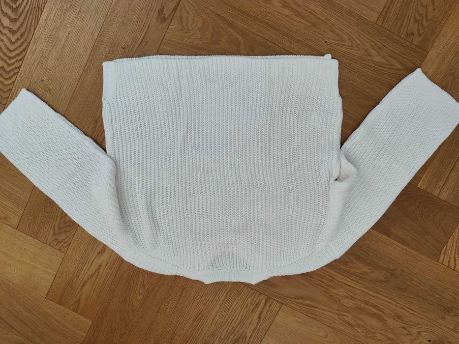 Nowy sweter damski 38/40/42 M/L/XL śmietankowy biały oversize