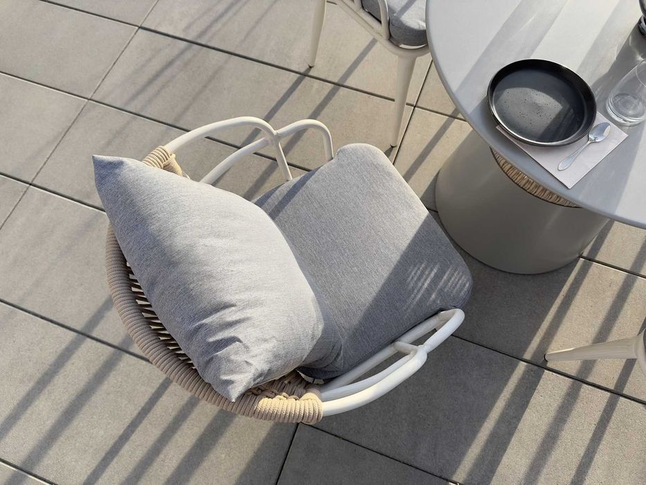 Zestaw Mebli Ogrodowych Stół 90x90x76 cm Okrągły + 4 krzesła