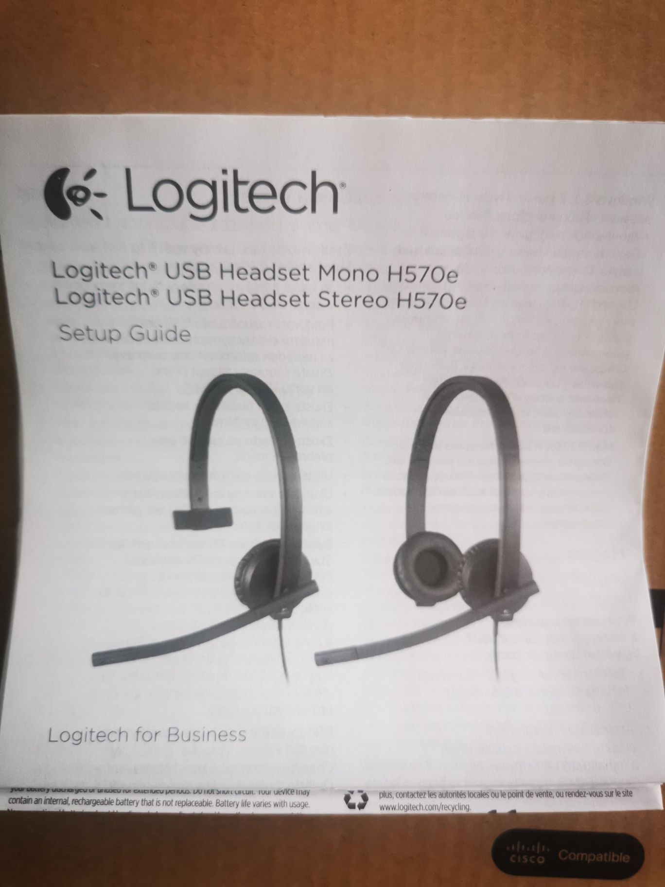 Słuchawka Logitech mono h570e