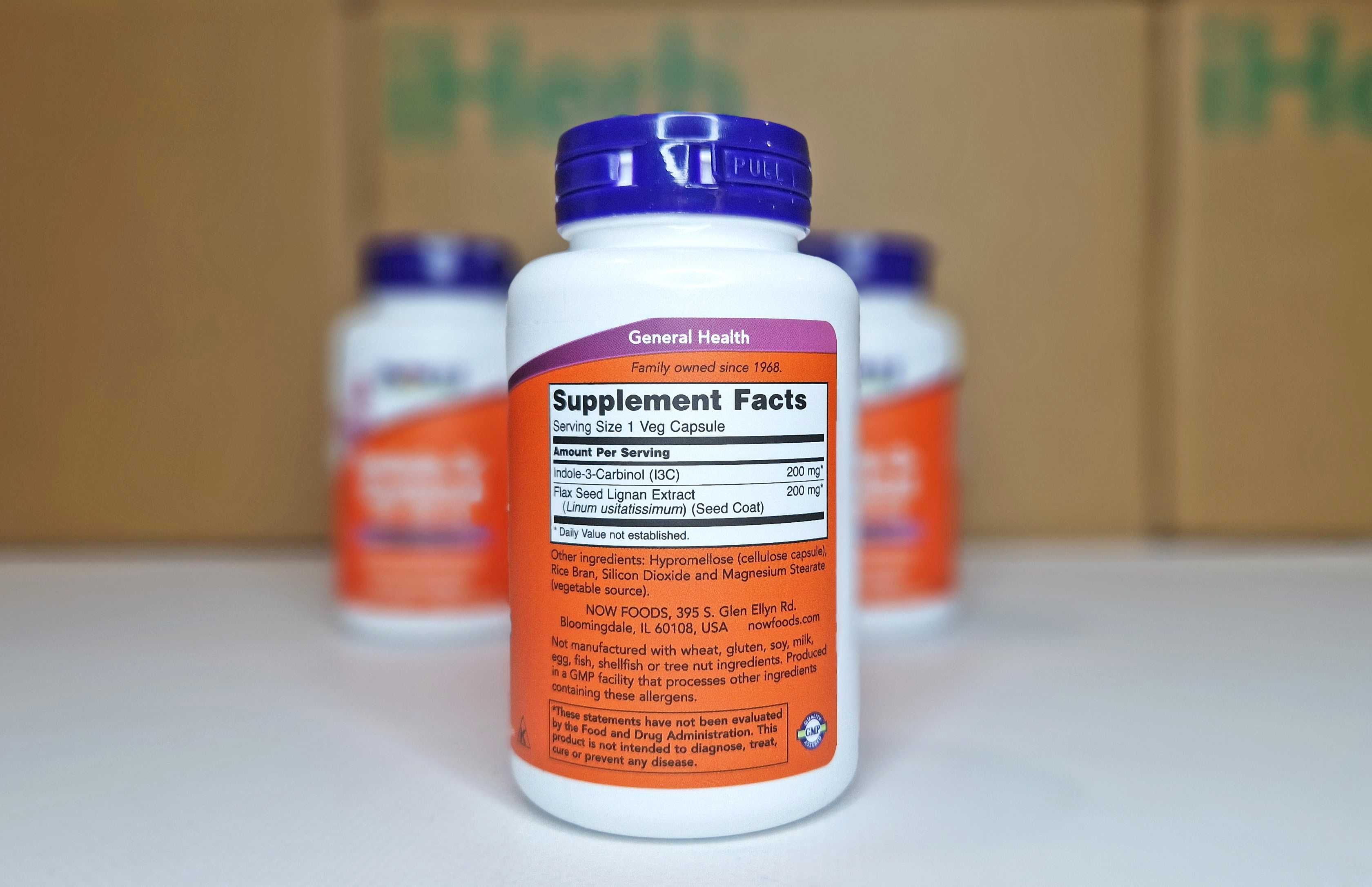 Індол-3-карбінол NOW Foods, 200 мг, 60 шт. Indole-3-Carbinol, индол.