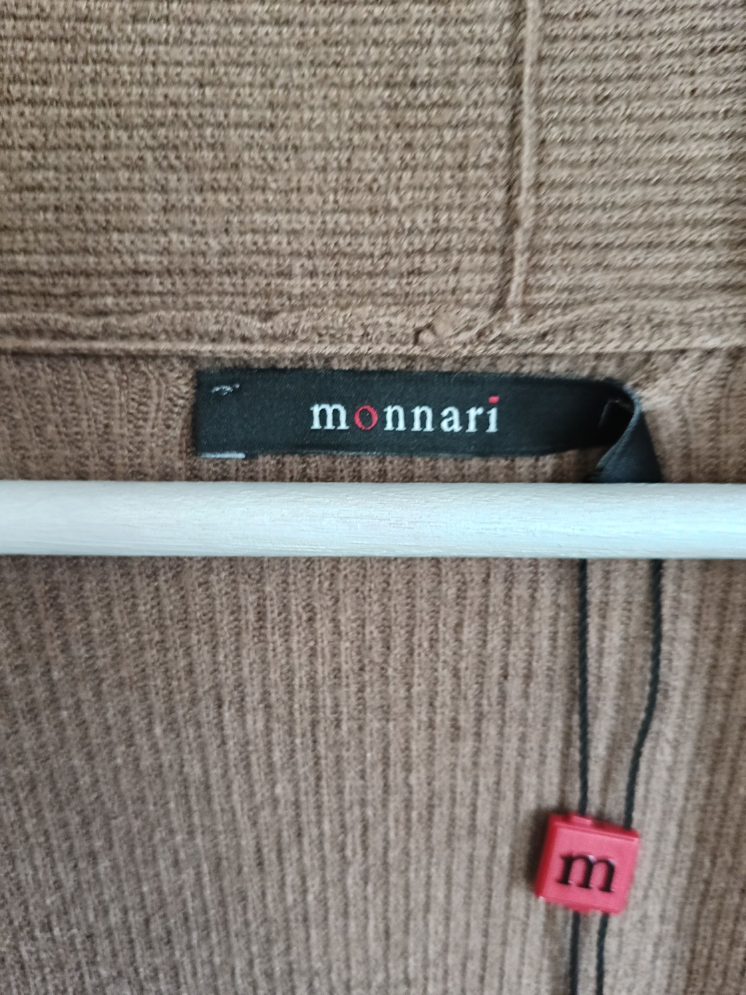 Kardigan długi,ciemny beż, MONNARI, L/XL