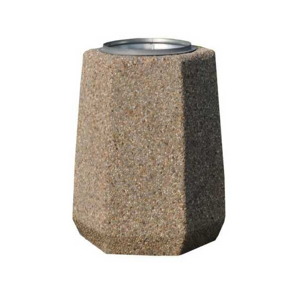 Betonowy kosz na śmieci sześciokątny 40l 60x60 cm miejski