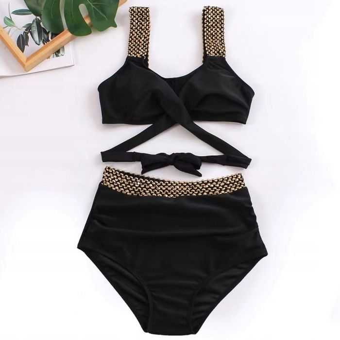 Strój Kąpielowy Dwuczęściowy Wiązany Kostium Seksowne Bikini Wysoki St