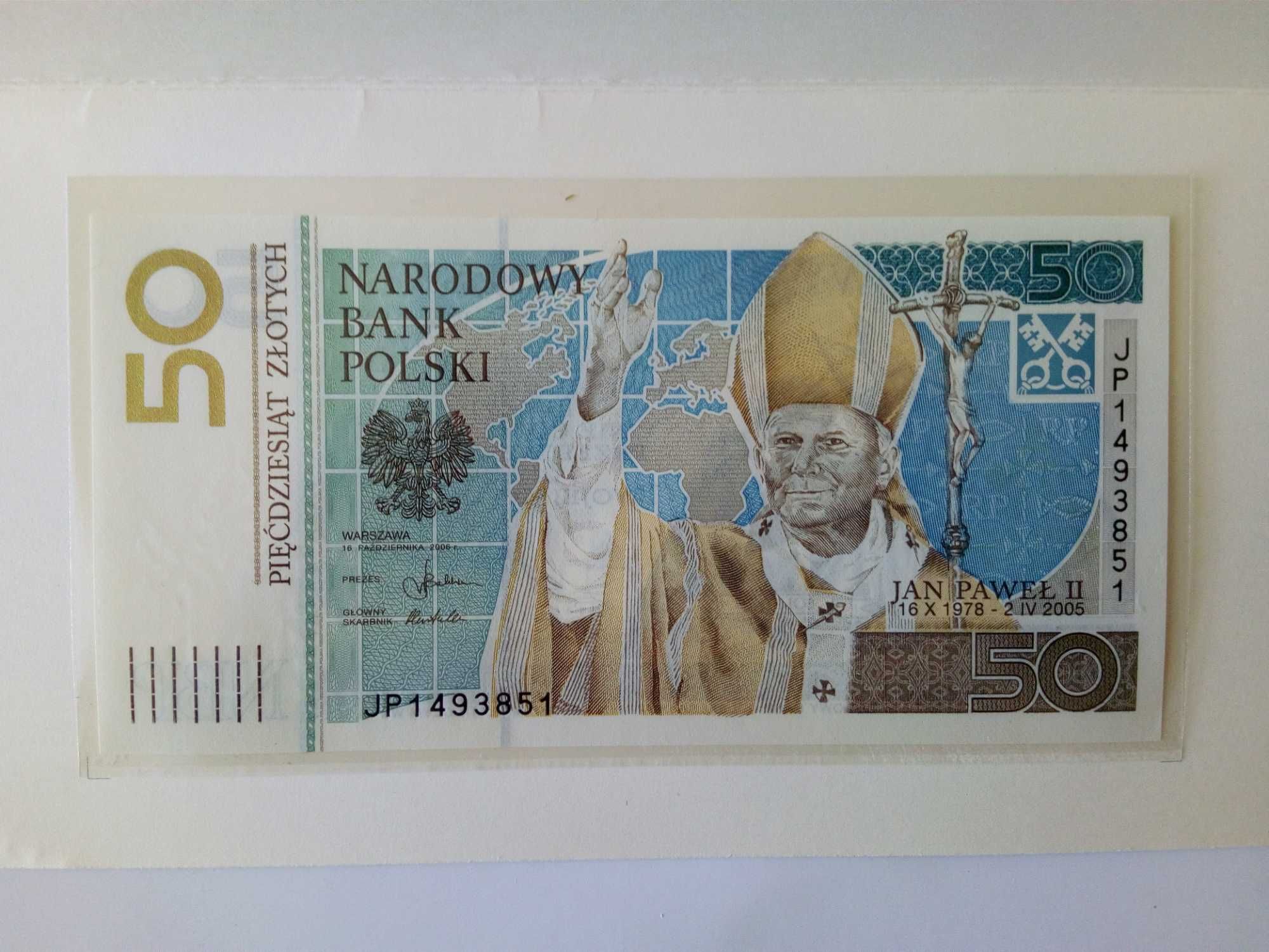 Banknot kolekcjonerski 50 zł Jan Paweł II