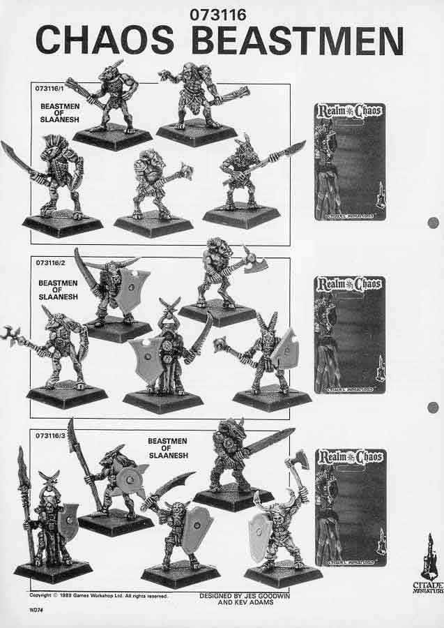 Warhammer Fantasy Battle: Beastmen Club (Slaanesh), oldhammer