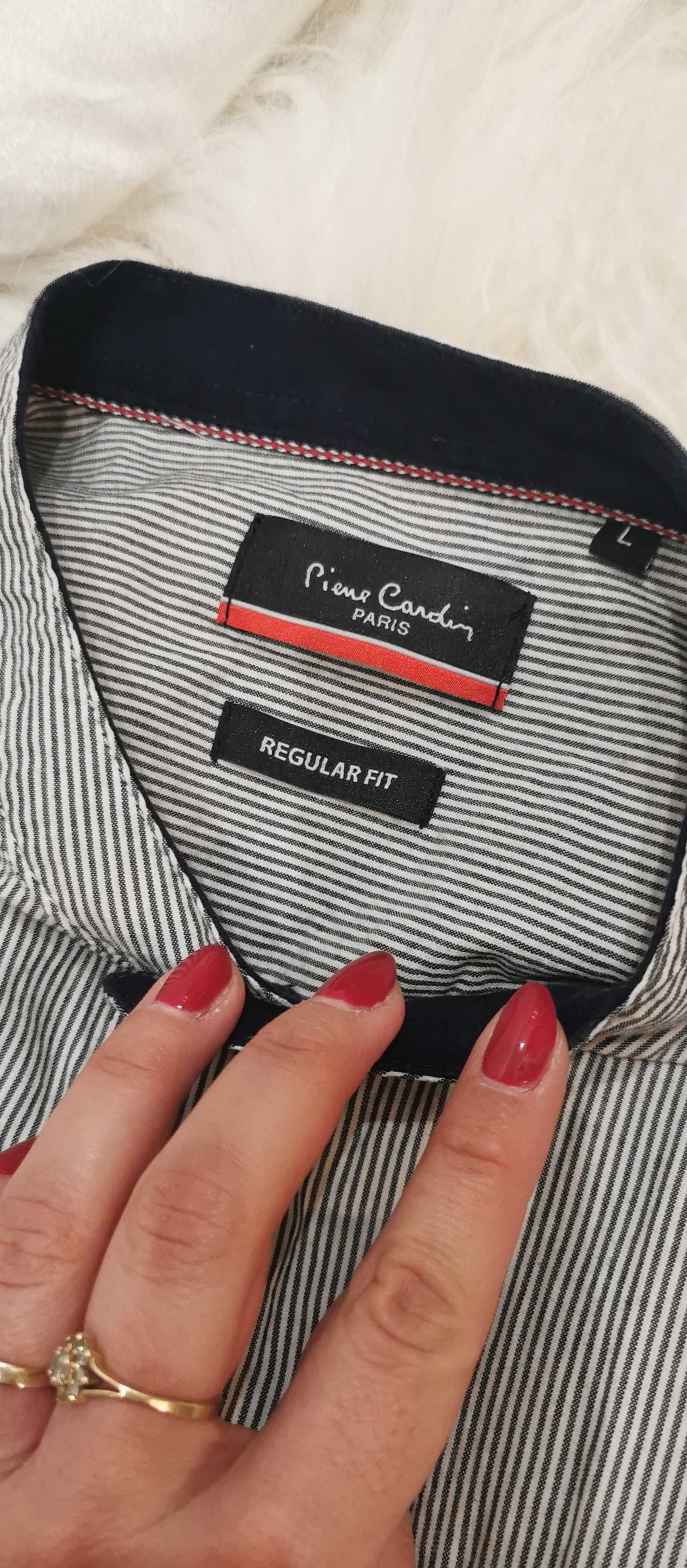 Koszula w paski ze stójką Piere Cardin, Regular Fit, L