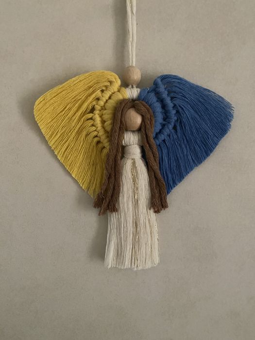 Янгол украінський оберіг патріотичний ПОДАРУНОК макраме handmade