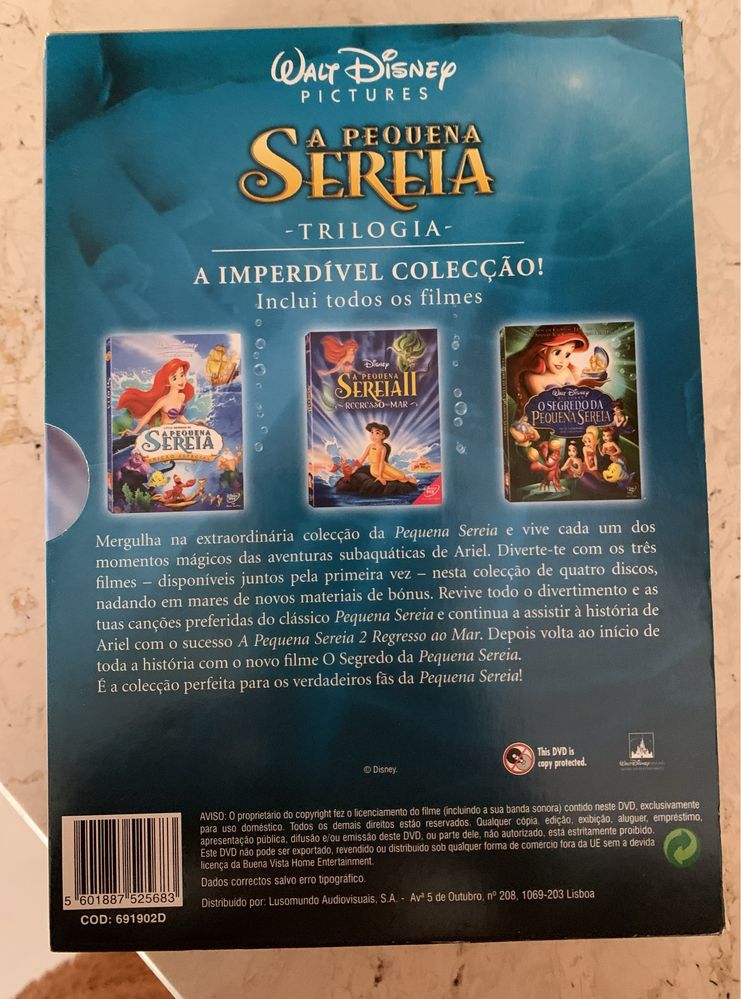 Trilogia DVDs Pequena Sereia