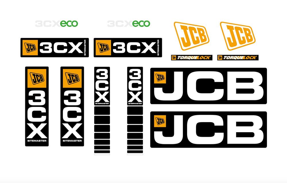 Наклейки jcb 3cx4cx,manitou,Bobcat, John Deere, KOMATSU, спецтетехніка