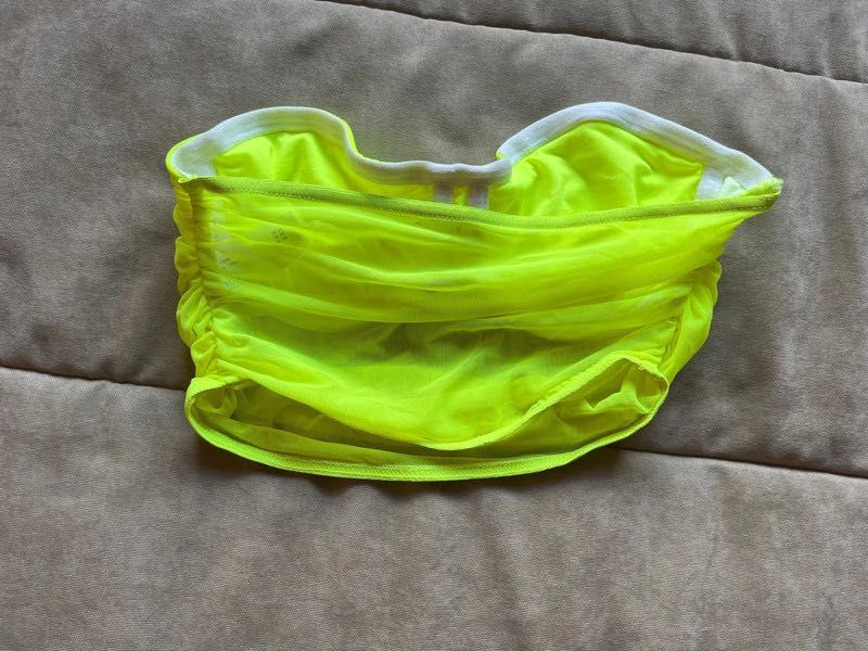 AsYou mesh crop top neon