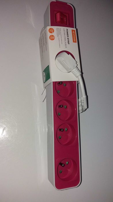 Listwa zasilająca hykker różowa 6 gniazd