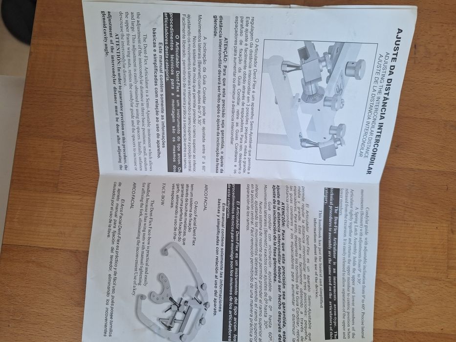 Articulador dentário tipo arcon + arco facial