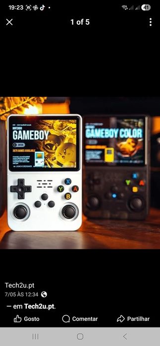 Consola portátil jogos retro.
