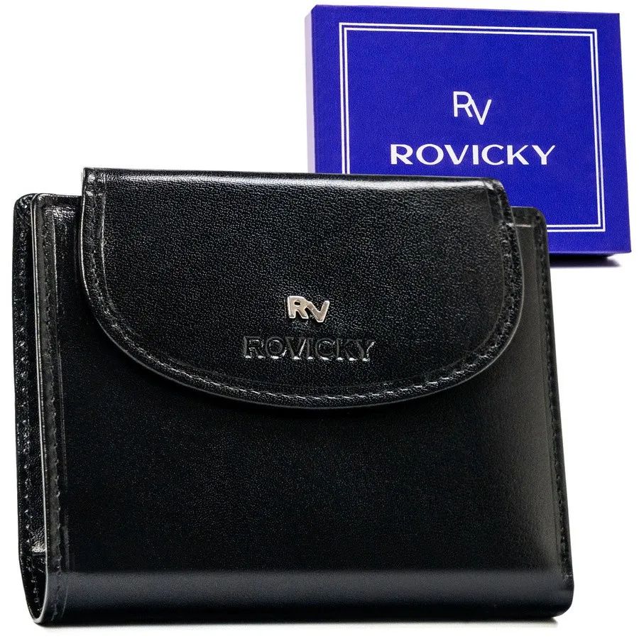 skórzany portfel damski na zatrzask - rovicky