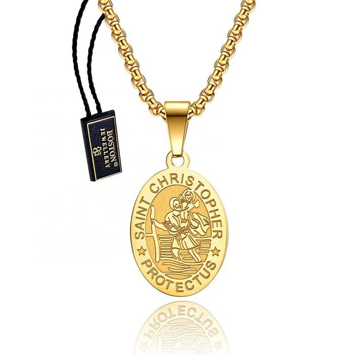 Srebrny Łańcuszek Z Medalikiem Ze Świętym Krzysztofem SPLOT KRÓLEWSKI