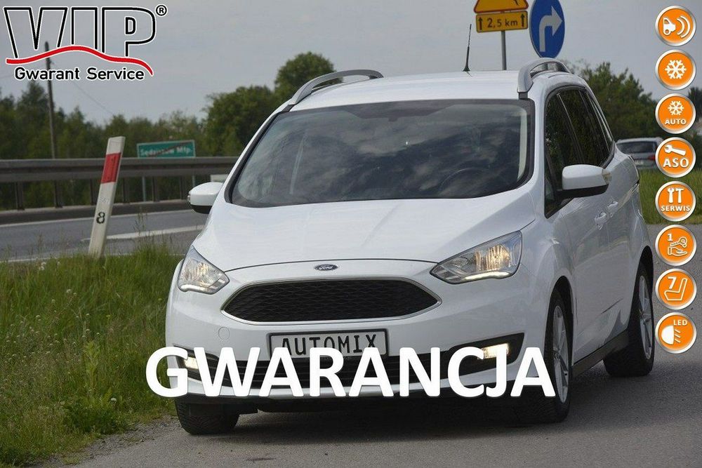 Ford Grand C-MAX 1.0EcoBoost 7 osobowy doinwestowany bezwypadkowy gwarancja przebiegu