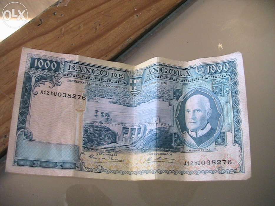 Nota antiga de angola americo tomas
