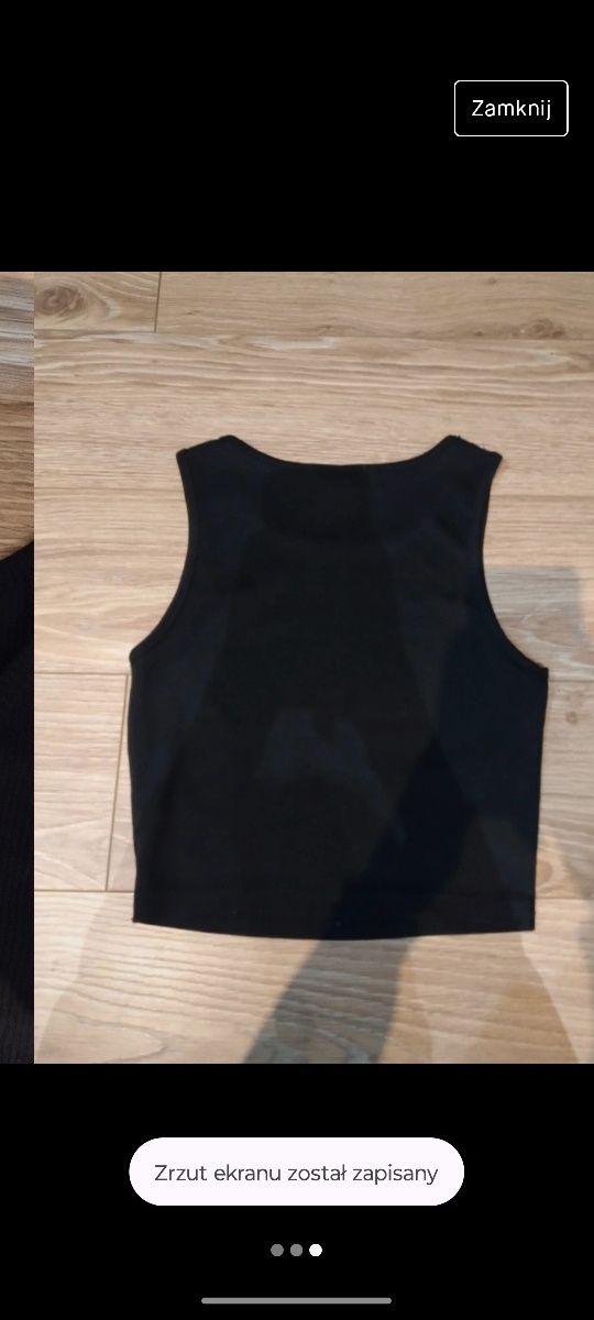 Crop top czarny koszulka shein czarna