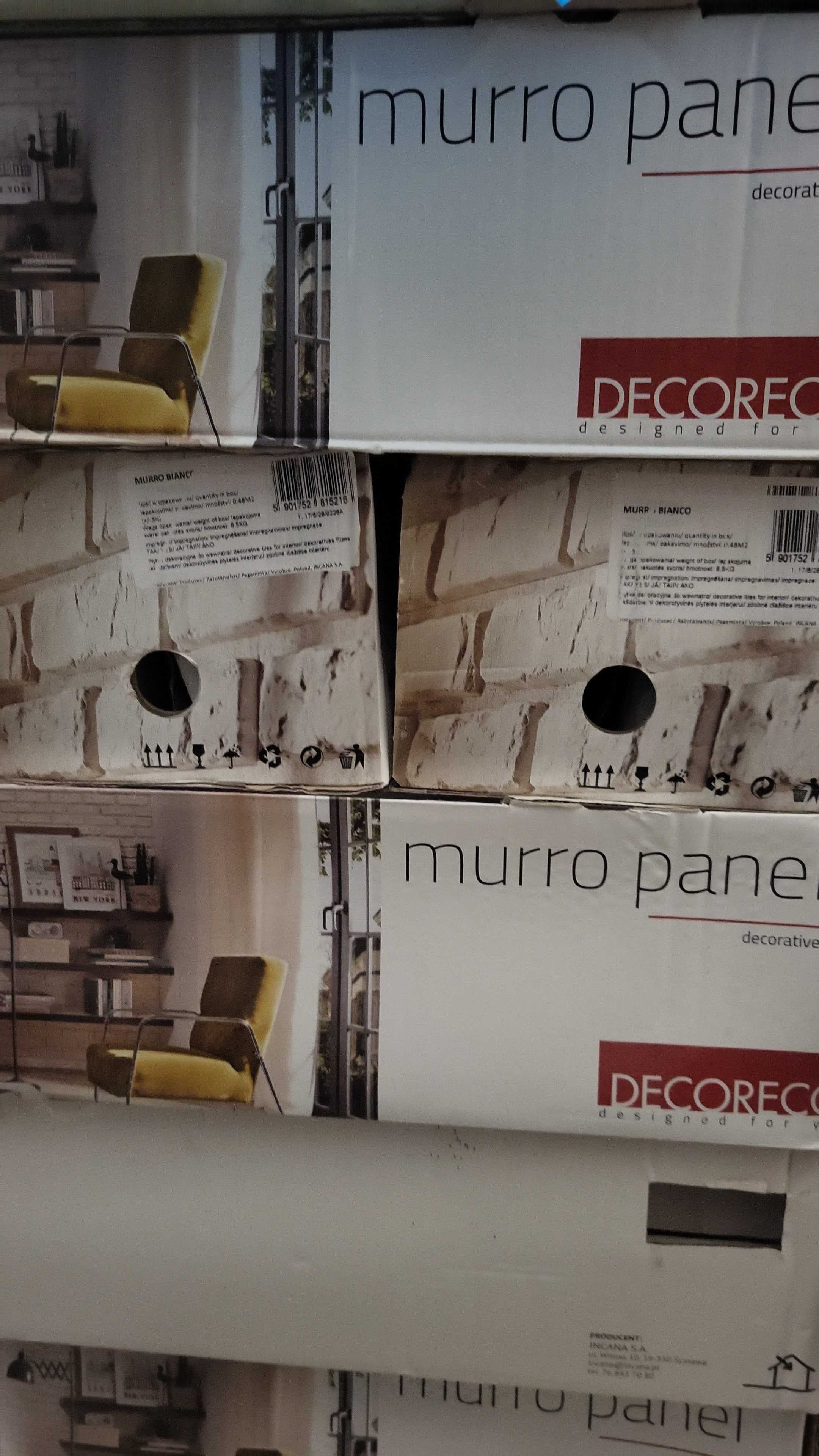 22.5 m Cegiełka dekoracyjna gipsowa biała  MURRO BIANCO - DECORECO