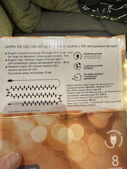 Jumi, Lampki choinkowe, 500 Led, Ciepły biały