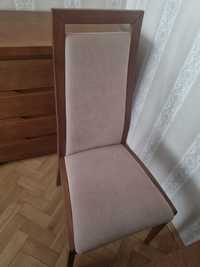 4 krzesła tapicerowane (Mościccy) buk orzech naturalny 894