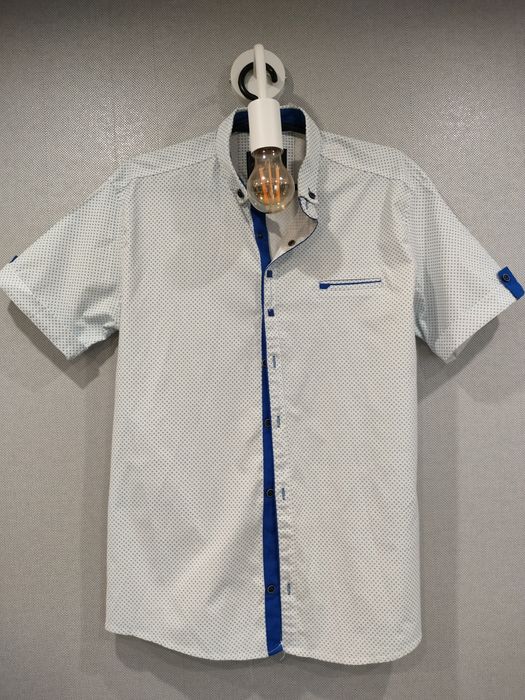 Чоловічя біла святкова сорочка рубашка розмір XL