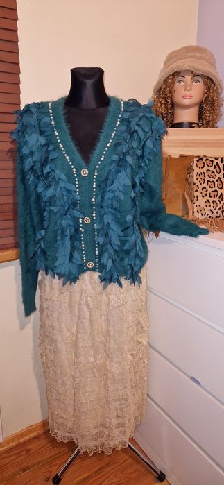 Kardigan alpakowy rozpinany