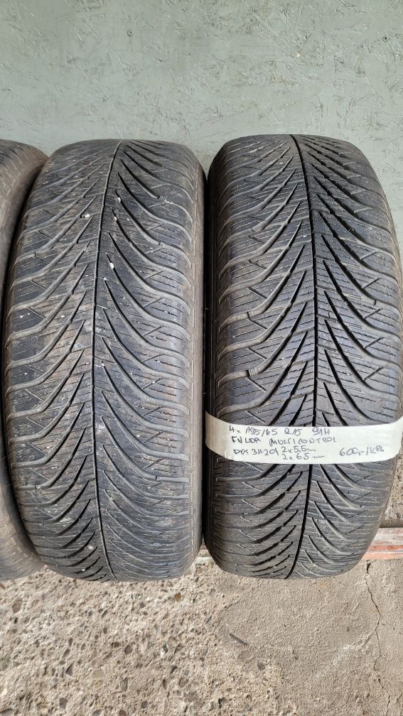 Opony całoroczne używane 195/65 R15 91H Fulda - 4 szt.