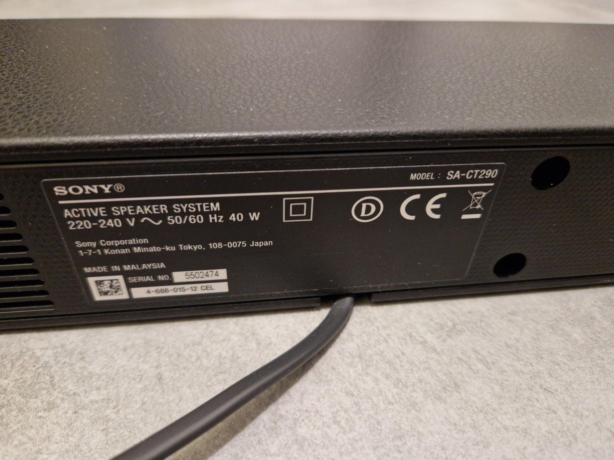 Soundbar 2.1 SONY SA-CT290 + subwoofer