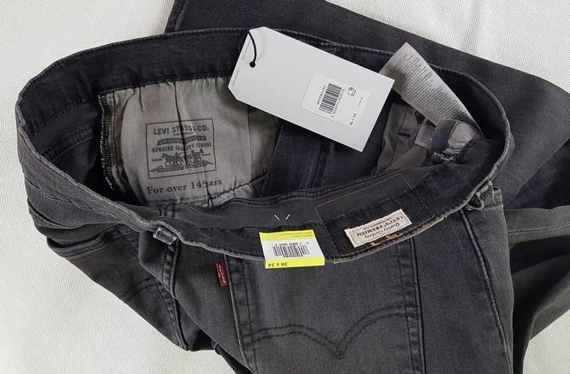 Męskie jeansy Levi's Skinny Taper szare rurki Levis nowe oryg. W36/L34