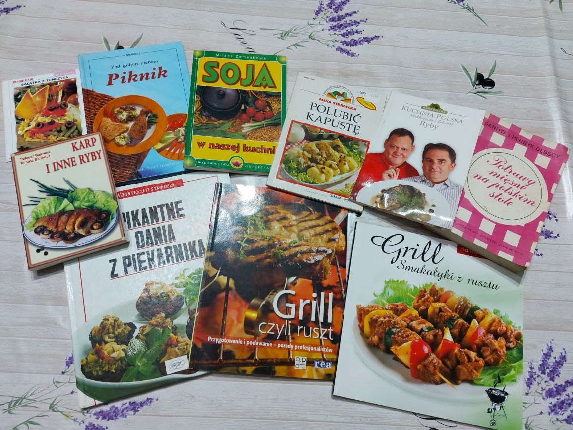 Książki kulinarne kucharskie z przepisami grill ryby soja kuchnia