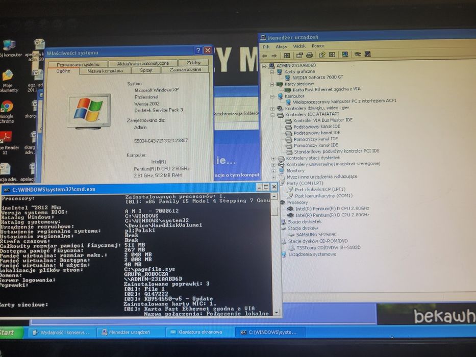 Retro komputer pentium D 2.80ghz  HDD 250gb  nVidia  GeForce 7600 gt