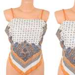n1 Shein modny wzorzysty damski top wiązany z tyłu 44 XXL