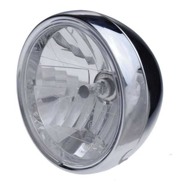 Reflektor duża lampa przód przednia E-MARK ECE chrom 190 mm