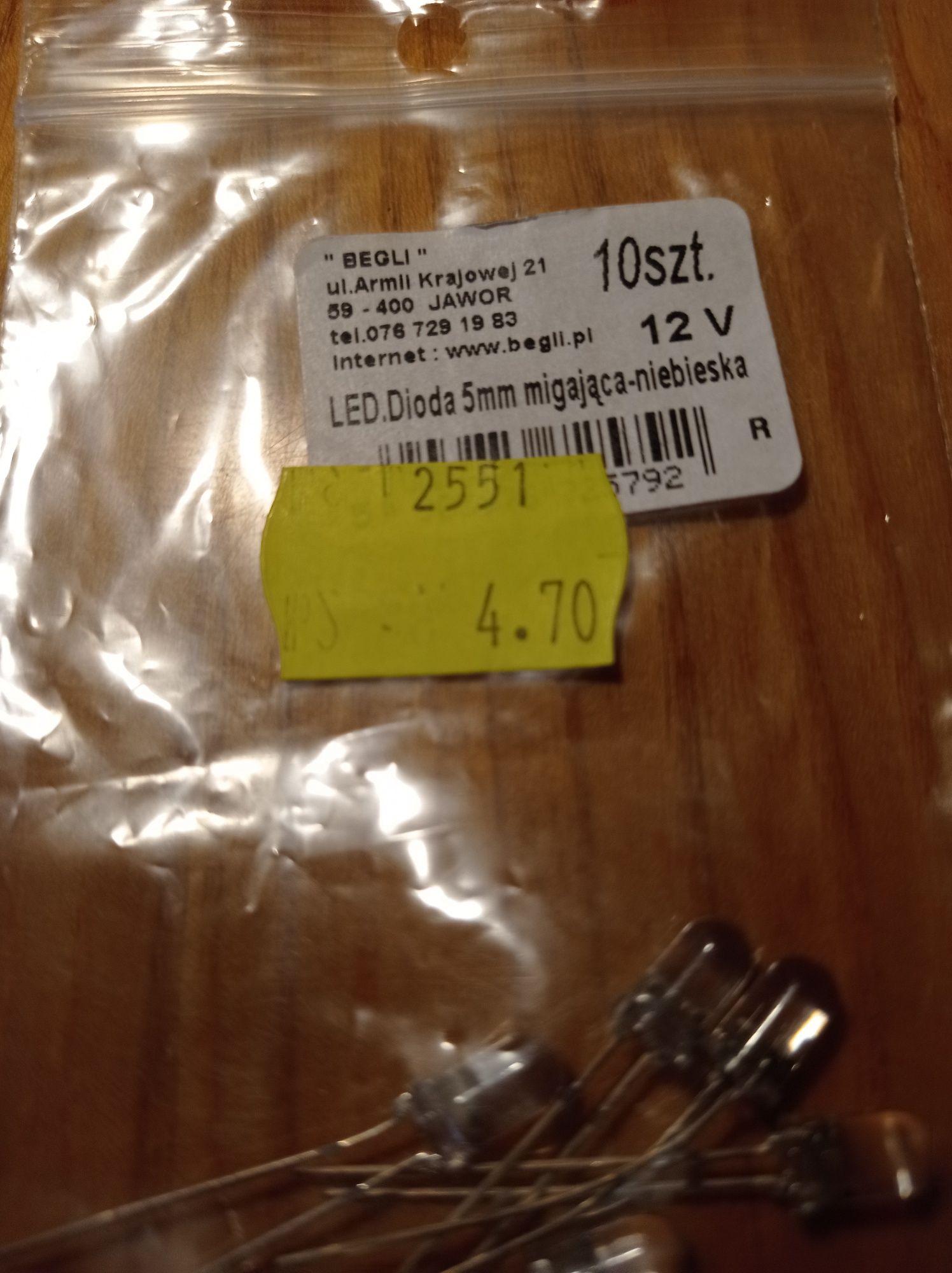 Dioda 12V LED5 kolor mig. Sztuk 5